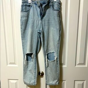 No Boundaries Stylish Light Blue Distressed Girlfriend Women Jeans 15